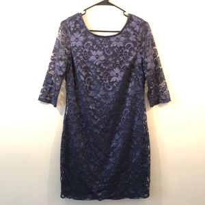 Navy Blue Lace Dress- Size 13